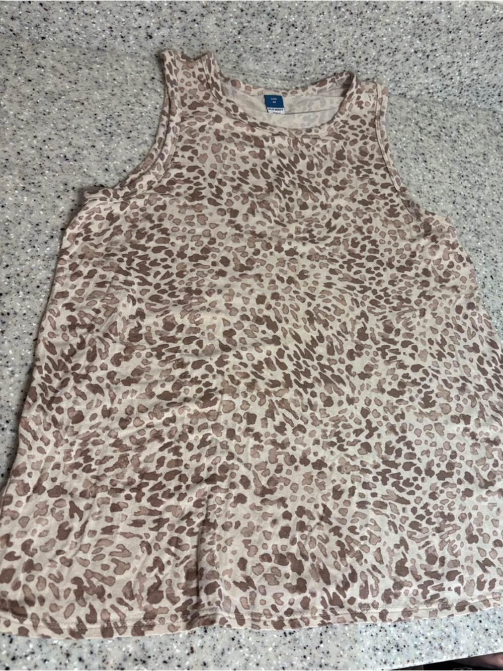 Old Navy Beige Leopard-Print Tank Top